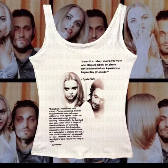 Buffalo 66 Tops - White Graphic buffalo 66 / Sylvia Plath quote Tank Top